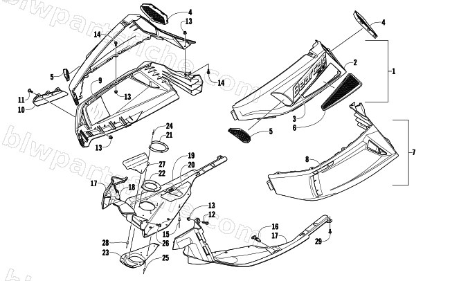 SKID PLATE AND SIDE PANEL ASSEMBLY diagram