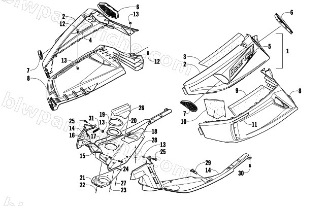 SKID PLATE AND SIDE PANEL ASSEMBLY diagram