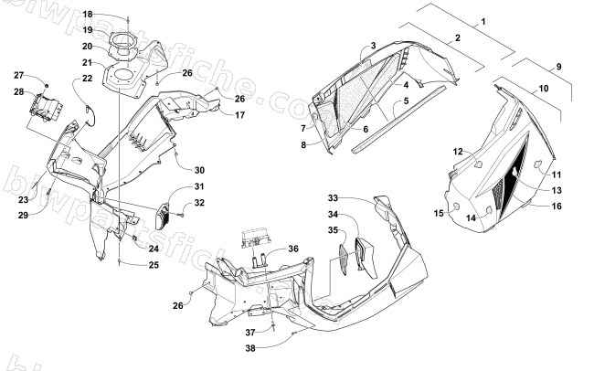 SKID PLATE AND SIDE PANEL ASSEMBLY diagram