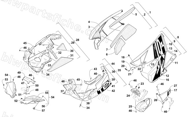 SKID PLATE AND SIDE PANEL ASSEMBLY diagram