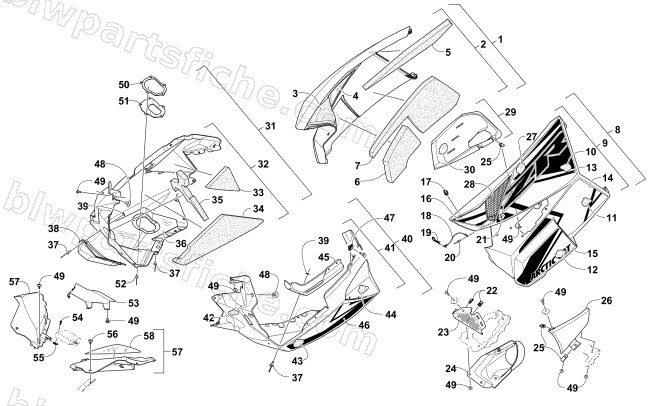 SKID PLATE AND SIDE PANEL ASSEMBLY diagram