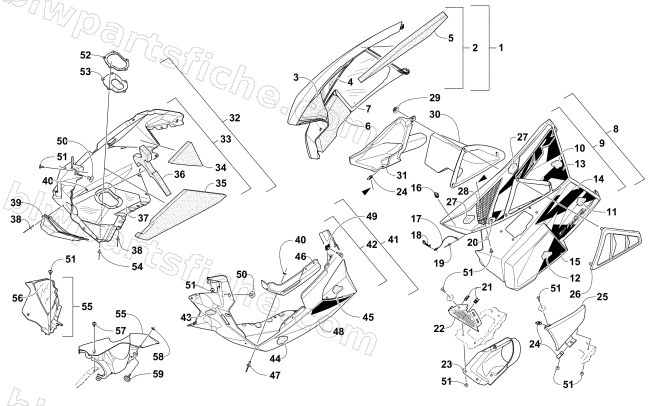 SKID PLATE AND SIDE PANEL ASSEMBLY diagram