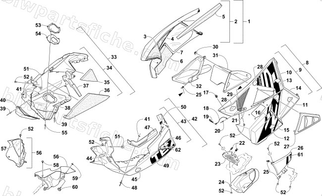 SKID PLATE AND SIDE PANEL ASSEMBLY diagram