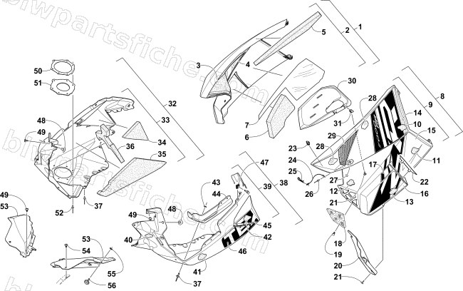SKID PLATE AND SIDE PANEL ASSEMBLY diagram
