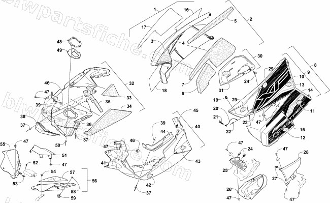 SKID PLATE AND SIDE PANEL ASSEMBLY diagram