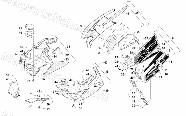 SKID PLATE AND SIDE PANEL ASSEMBLY diagram