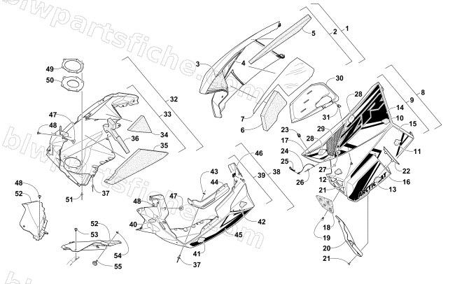 SKID PLATE AND SIDE PANEL ASSEMBLY diagram