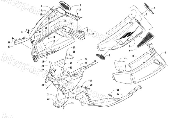 SKID PLATE AND SIDE PANEL ASSEMBLY diagram