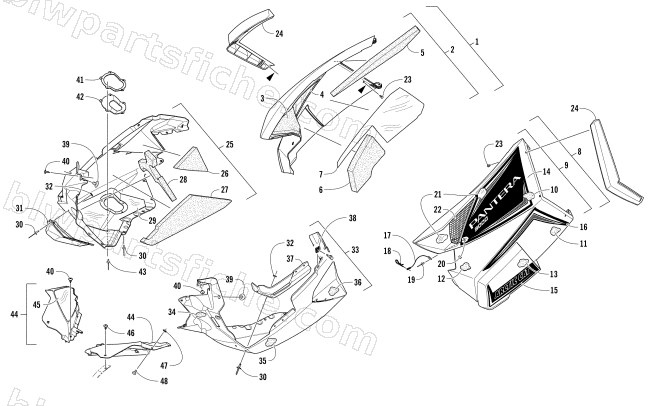SKID PLATE AND SIDE PANEL ASSEMBLY diagram