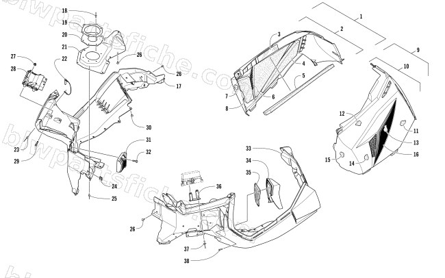 SKID PLATE AND SIDE PANEL ASSEMBLY diagram