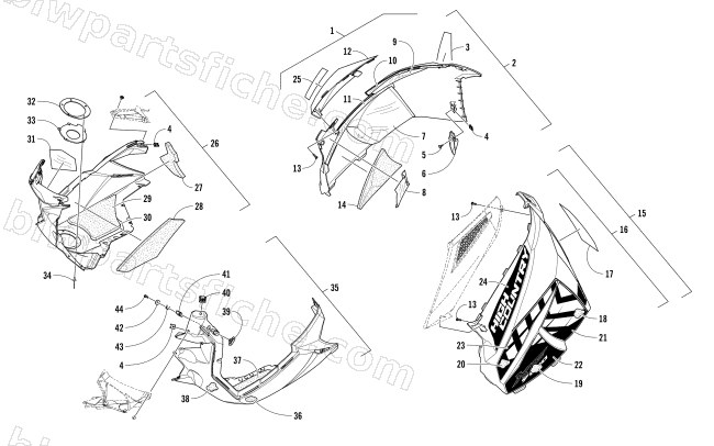 SKID PLATE AND SIDE PANEL ASSEMBLY diagram