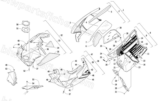 SKID PLATE AND SIDE PANEL ASSEMBLY diagram