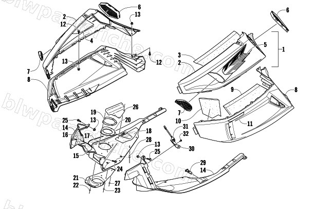 SKID PLATE AND SIDE PANEL ASSEMBLY diagram