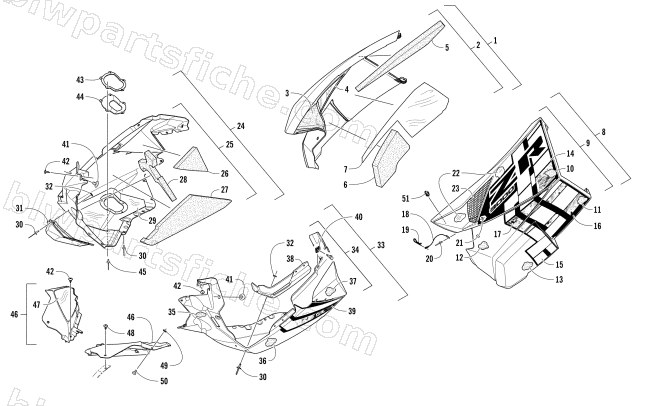 SKID PLATE AND SIDE PANEL ASSEMBLY diagram