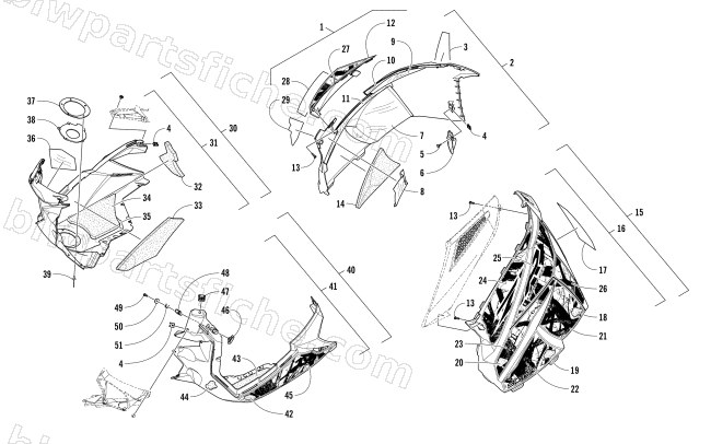 SKID PLATE AND SIDE PANEL ASSEMBLY diagram