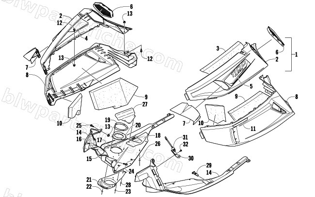 SKID PLATE AND SIDE PANEL ASSEMBLY diagram