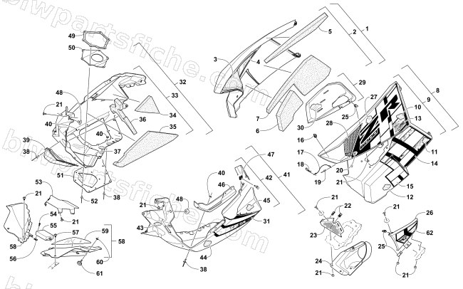 SKID PLATE AND SIDE PANEL ASSEMBLY diagram