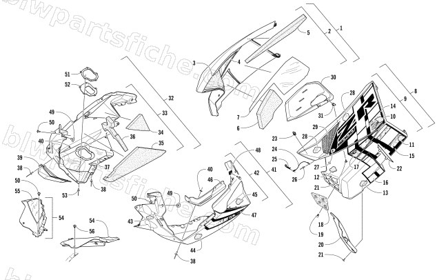 SKID PLATE AND SIDE PANEL ASSEMBLY diagram