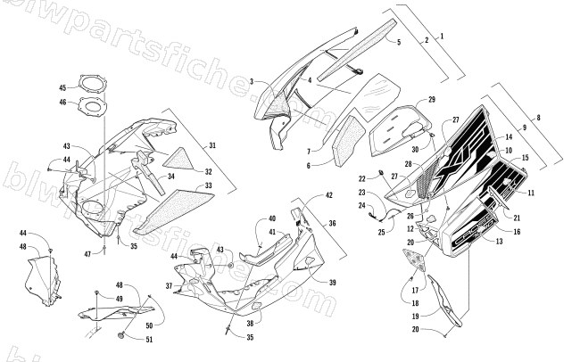 SKID PLATE AND SIDE PANEL ASSEMBLY diagram