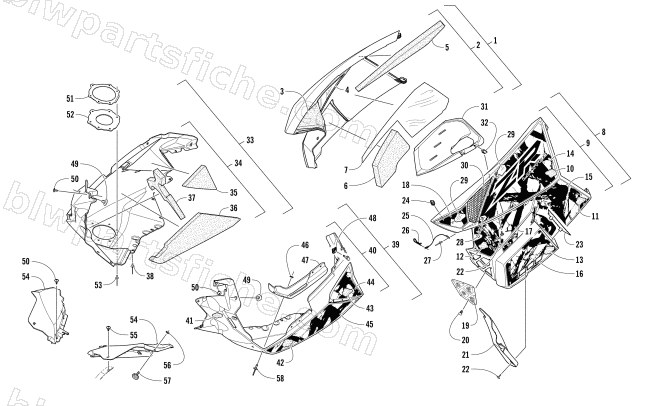 SKID PLATE AND SIDE PANEL ASSEMBLY diagram