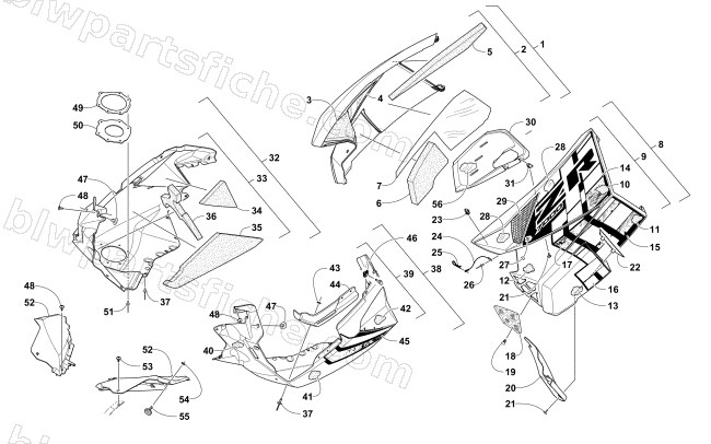 SKID PLATE AND SIDE PANEL ASSEMBLY diagram