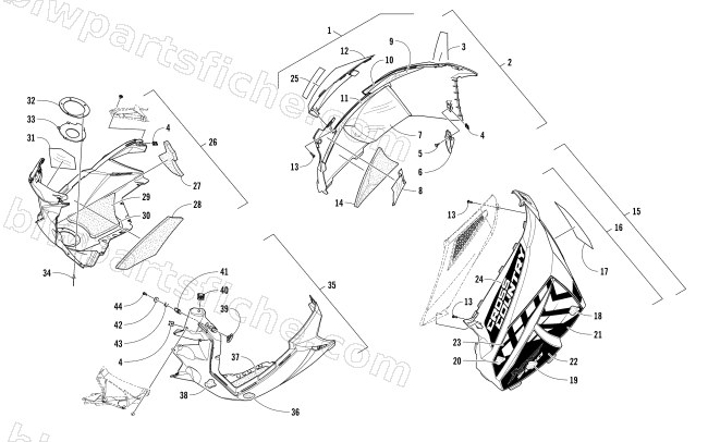 SKID PLATE AND SIDE PANEL ASSEMBLY diagram