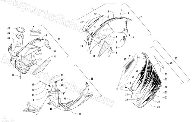 SKID PLATE AND SIDE PANEL ASSEMBLY diagram