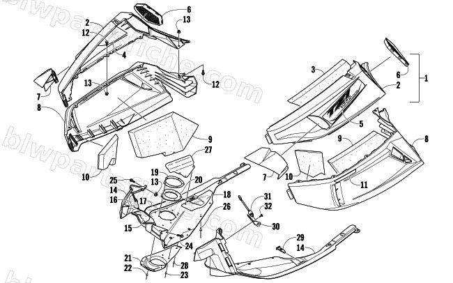 SKID PLATE AND SIDE PANEL ASSEMBLY diagram