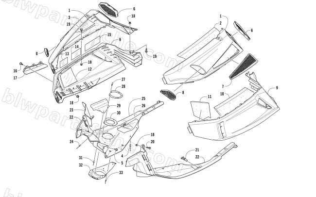 SKID PLATE AND SIDE PANEL ASSEMBLY diagram