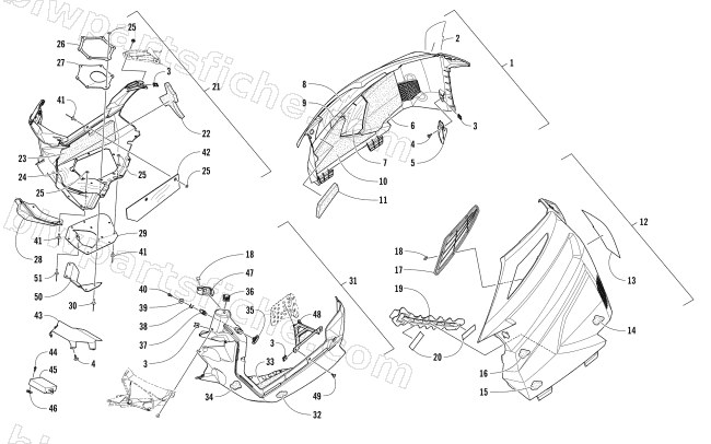 SKID PLATE AND SIDE PANEL ASSEMBLY diagram