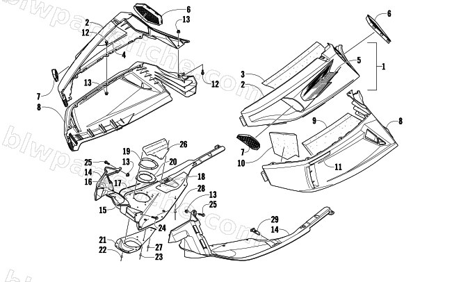 SKID PLATE AND SIDE PANEL ASSEMBLY diagram