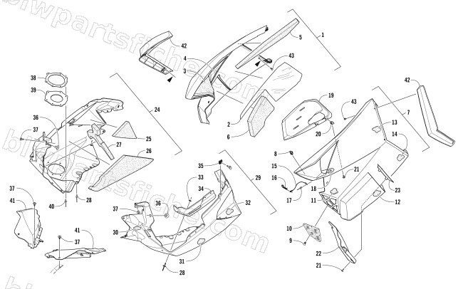 SKID PLATE AND SIDE PANEL ASSEMBLY diagram