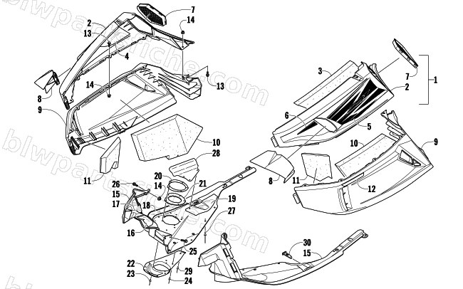 SKID PLATE AND SIDE PANEL ASSEMBLY diagram