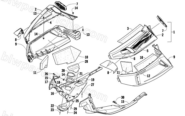 SKID PLATE AND SIDE PANEL ASSEMBLY diagram