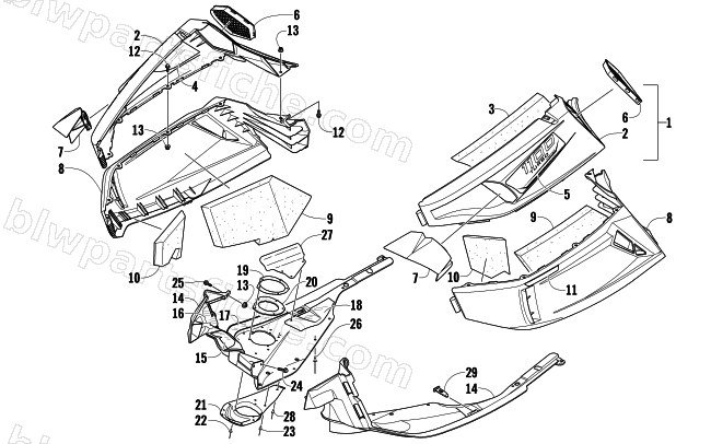 SKID PLATE AND SIDE PANEL ASSEMBLY diagram