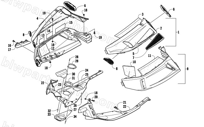 SKID PLATE AND SIDE PANEL ASSEMBLY diagram