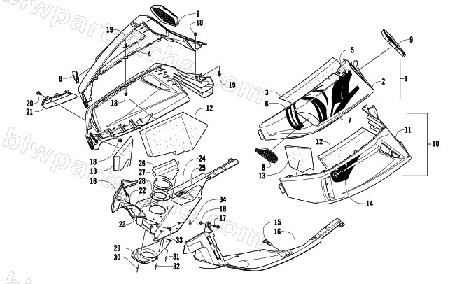 SKID PLATE AND SIDE PANEL ASSEMBLY diagram
