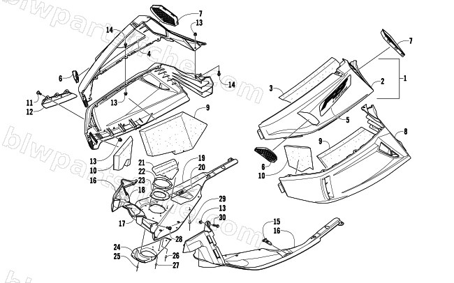 SKID PLATE AND SIDE PANEL ASSEMBLY diagram