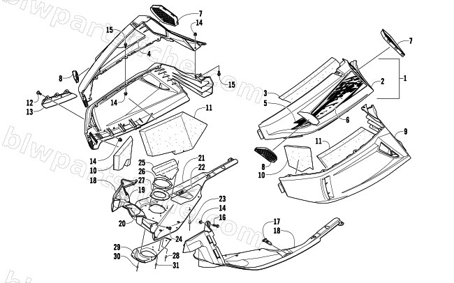 SKID PLATE AND SIDE PANEL ASSEMBLY diagram