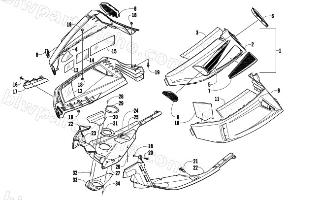 SKID PLATE AND SIDE PANEL ASSEMBLY diagram