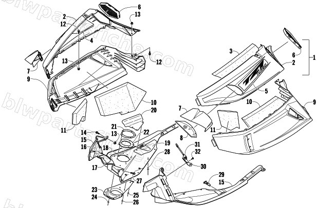 SKID PLATE AND SIDE PANEL ASSEMBLY diagram