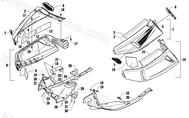 SKID PLATE AND SIDE PANEL ASSEMBLY diagram