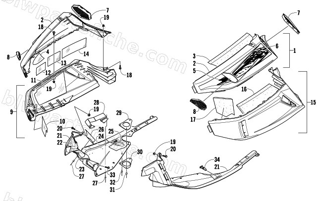 SKID PLATE AND SIDE PANEL ASSEMBLY diagram