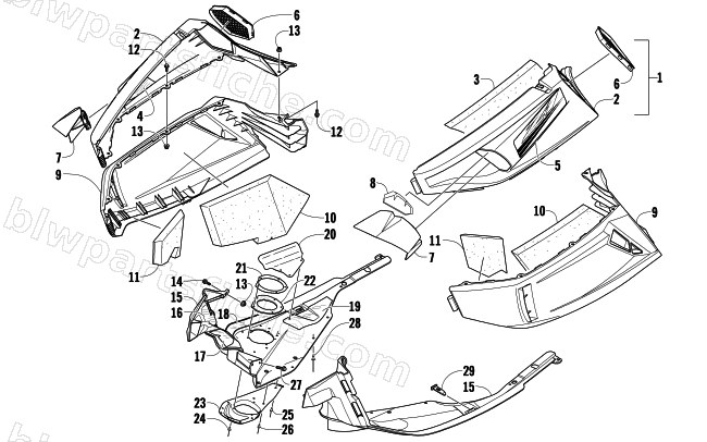 SKID PLATE AND SIDE PANEL ASSEMBLY diagram