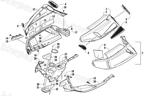 SKID PLATE AND SIDE PANEL ASSEMBLY diagram
