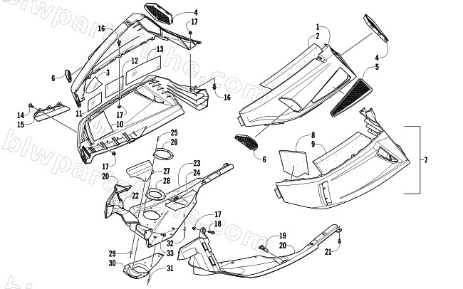 SKID PLATE AND SIDE PANEL ASSEMBLY diagram
