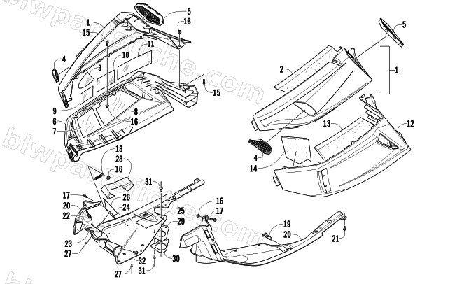 SKID PLATE AND SIDE PANEL ASSEMBLY diagram