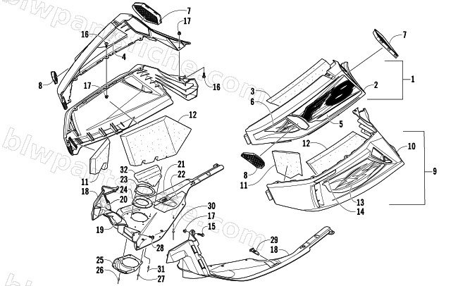 SKID PLATE AND SIDE PANEL ASSEMBLY diagram