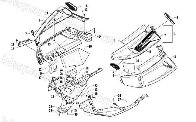 SKID PLATE AND SIDE PANEL ASSEMBLY diagram