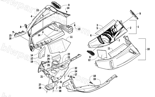 SKID PLATE AND SIDE PANEL ASSEMBLY diagram